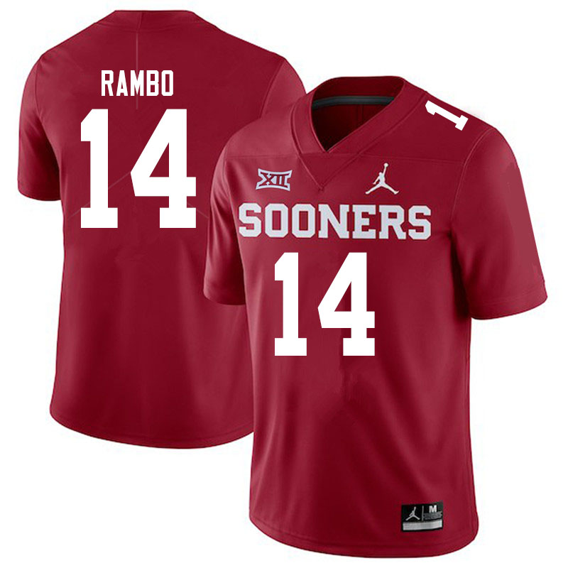 Men #14 Charleston Rambo Oklahoma Sooners Jordan Brand College Football Jerseys Sale-Crimson - Click Image to Close
